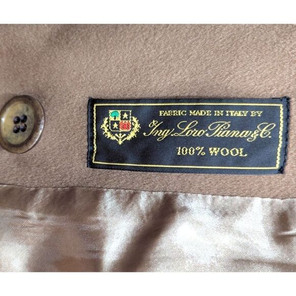 Fleurette x Loro Piana USA Womens 100% Wool Three Button Brown Long Coat Size 22 - Picture 10 of 12